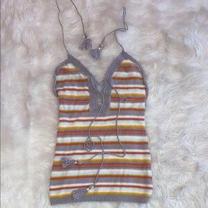 Striped Knit Halter Dress